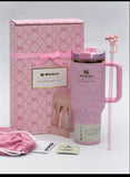 Stanley x LoveShackFancy 40oz Quencher H2.0 FlowState Tumbler – Baby Bow Pink Peppermint