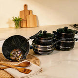 CHEFLINE 17 PCS MARBLE SET BLACK