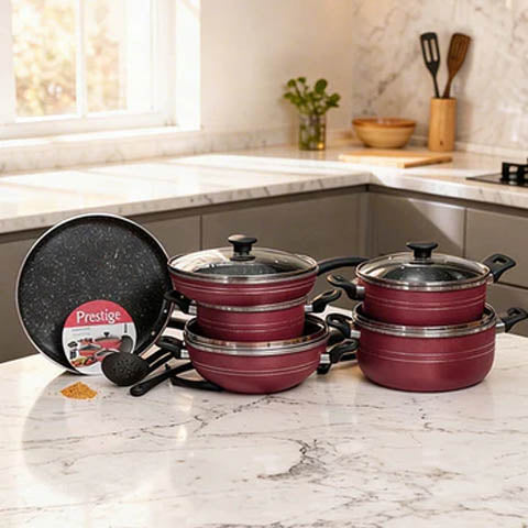 PRESTIGE 17 PCS MARBLE COATED SET