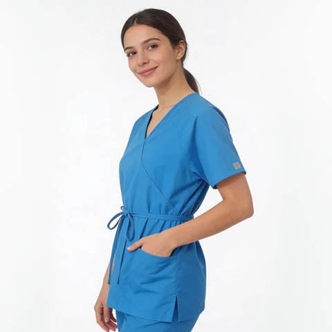 Women's V-Neck Scrub Light Blue