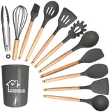 Silicone Kitchen Utensils Set (12 Pcs Set)